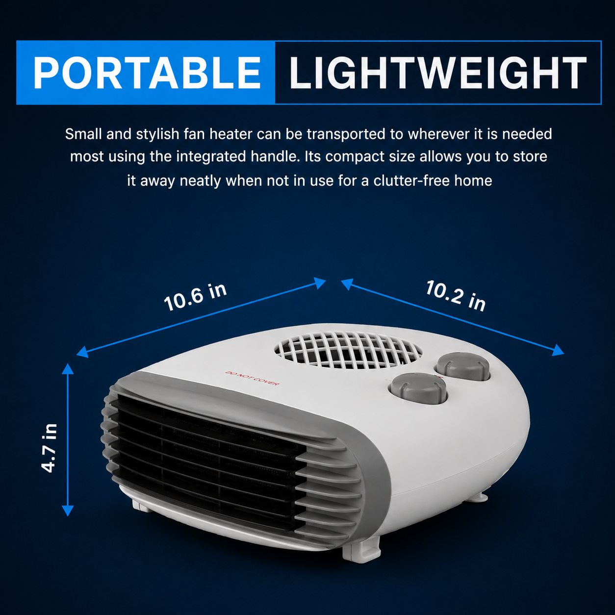 Climatix 2000W Fan Heater with Cool Fan Function | 2 Heat Settings | Portable Electric Fan Heater | Overheat Protection