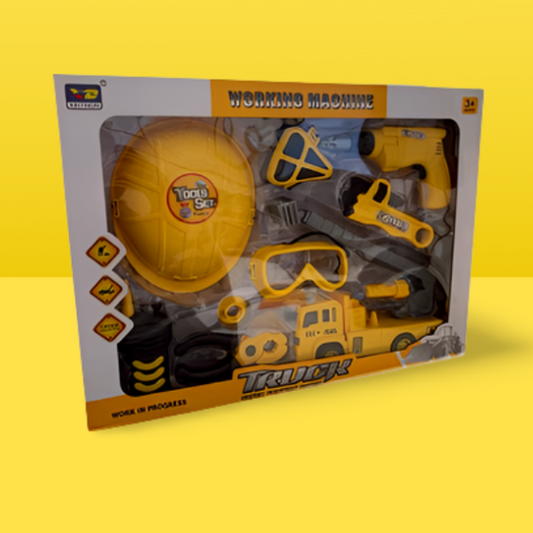Children's Hard Hat and Construction Tools Set - Toys