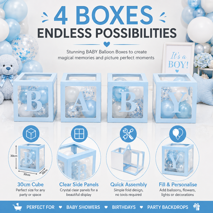 Party Props Love Baby Balloon Box in Pink or Blue