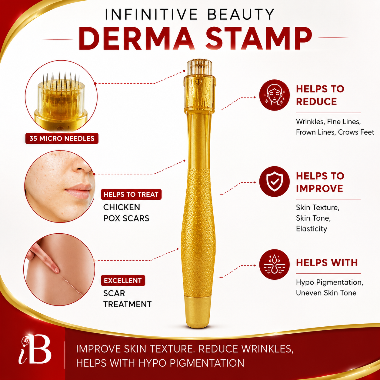Infinitive Beauty Professional Titanium Microneedle Derma Needle Stamp