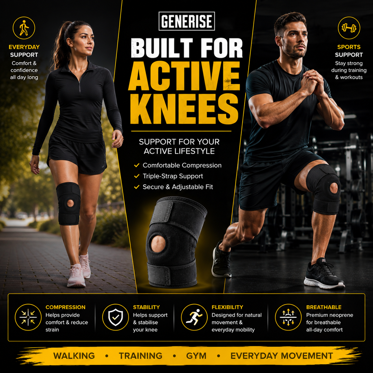 Generise Adjustable Knee Brace – Medical Performance Support