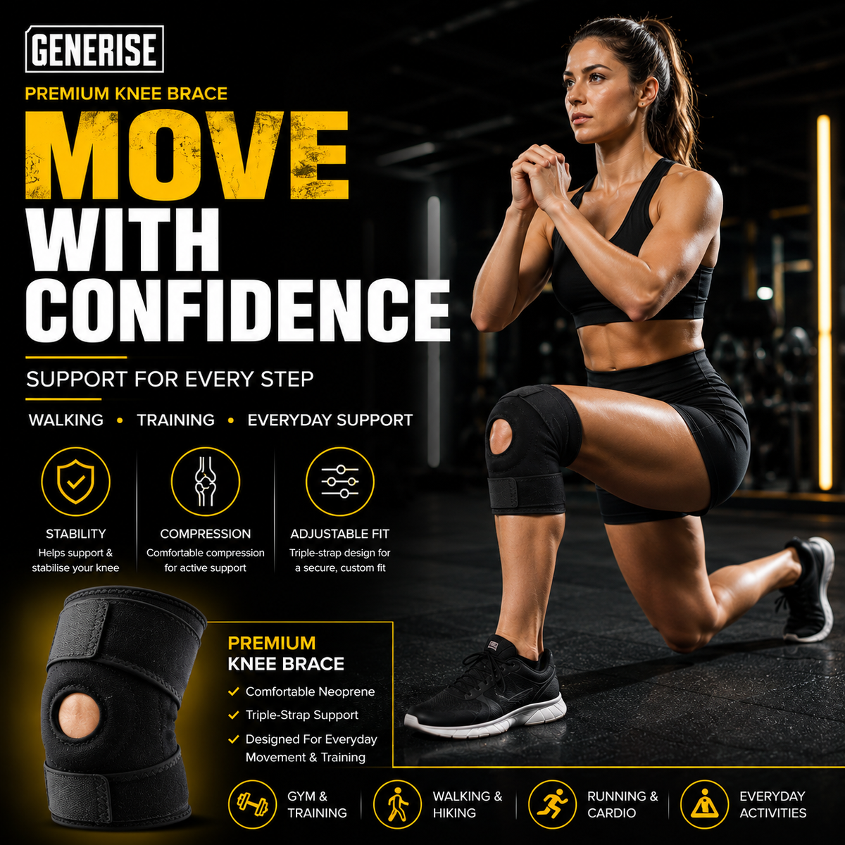 Generise Adjustable Knee Brace – Medical Performance Support