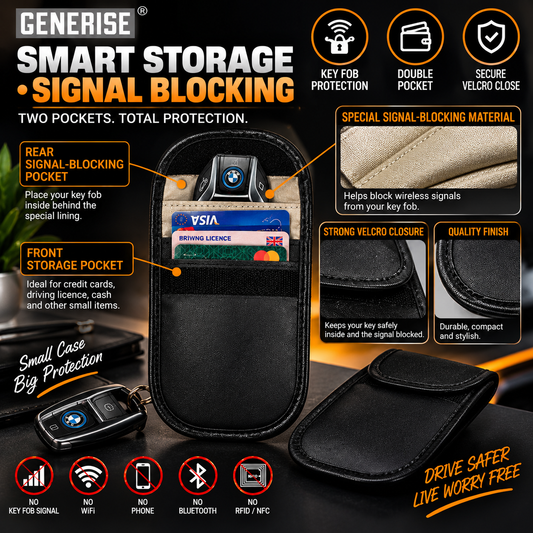 Generise Car Key Signal Blocker Case – Faraday Key Fob Pouch with Double Pocket