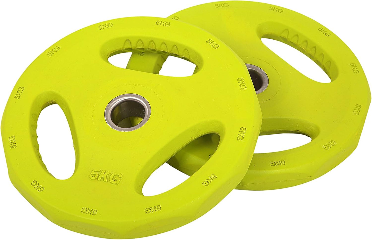 Generise 5kg Lime Green Barbell Rubber Plates which fit 30mm Barbell- 5kg- Pair