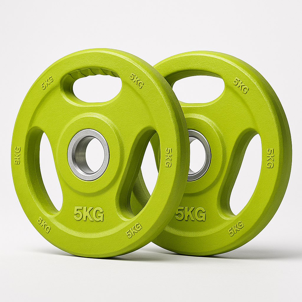 Generise 5kg Lime Green Barbell Rubber Plates which fit 30mm Barbell- 5kg- Pair