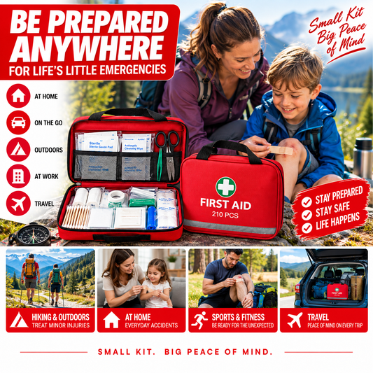 Generise 210-Piece First Aid Kit – Comprehensive Emergency Essentials for Home, Car, Travel & Outdoor Use