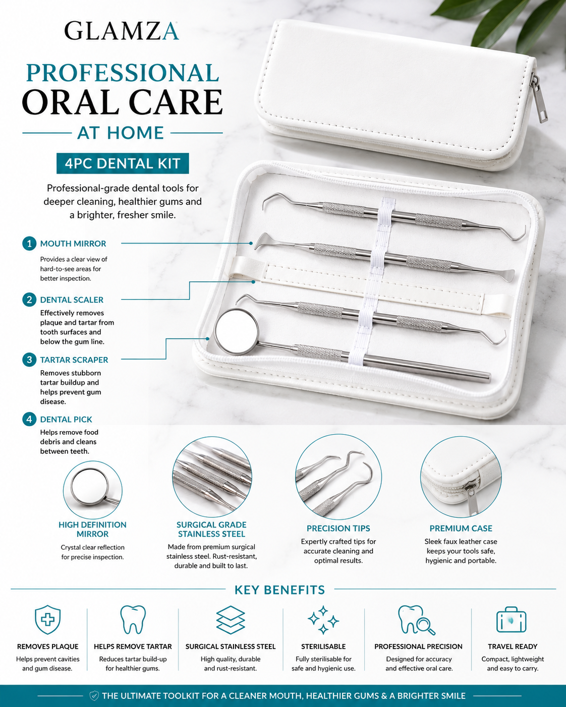 Glamza 4pc Dental Kit