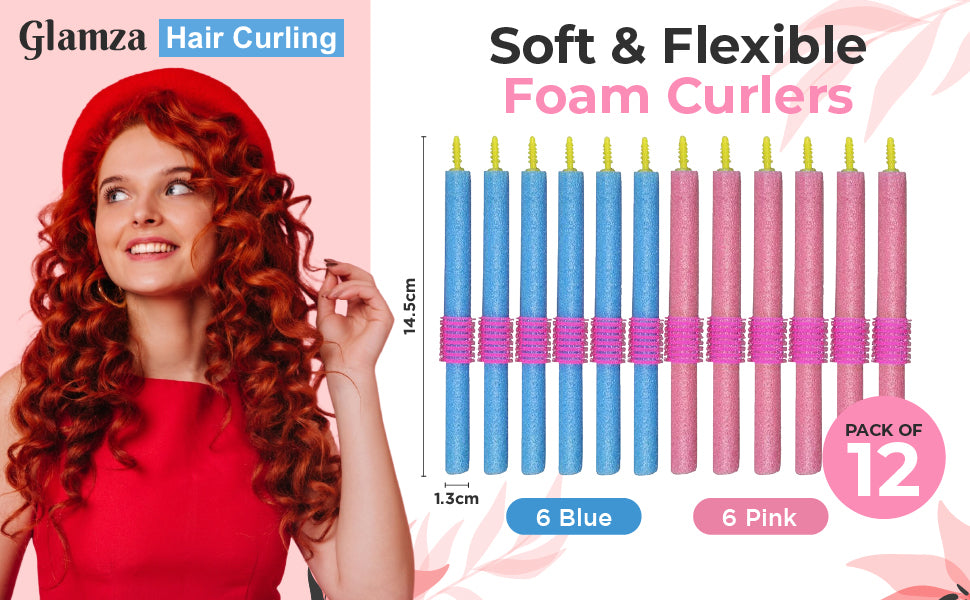 12-Pack Hair Curlers &amp; Rollers – Heatless, Soft & Easy to Use