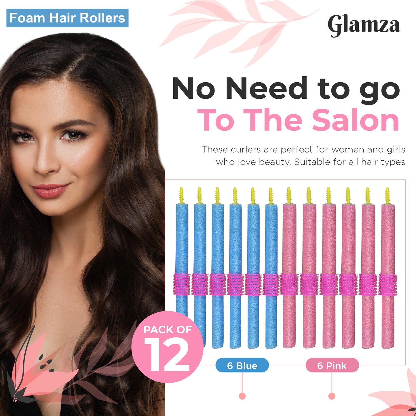12-Pack Hair Curlers &amp; Rollers – Heatless, Soft & Easy to Use