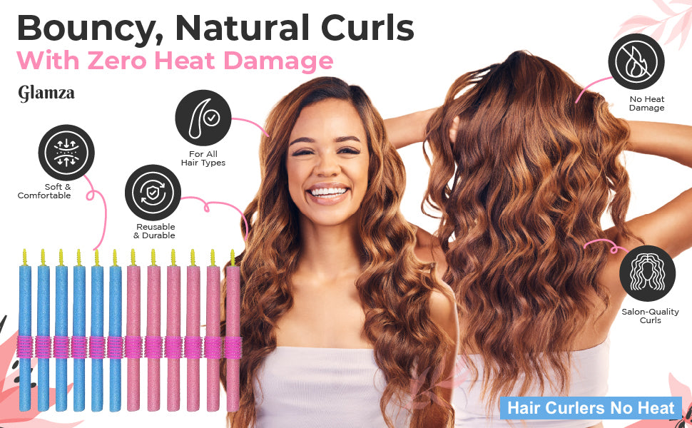12-Pack Hair Curlers &amp; Rollers – Heatless, Soft & Easy to Use