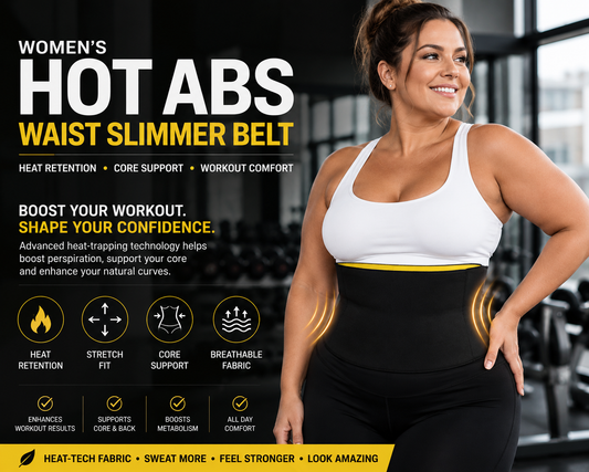 Women’s Hot Abs Waist Slimmer Plus Size Belt – Heat technology Fitness & Core Support