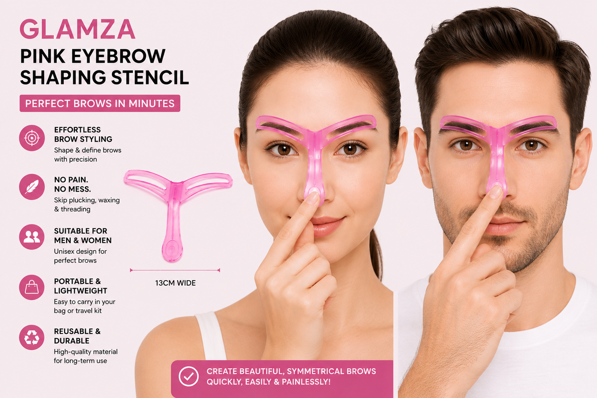 Glamza Eyebrow Shaping Template Eyebrow Stencil - Pink