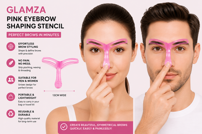 Glamza Eyebrow Shaping Template Eyebrow Stencil - Pink