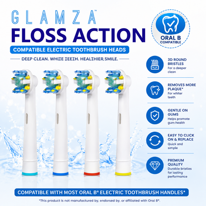 Oral B "Floss Action" Compatible Electric Toothbrush Heads 4 Pack
