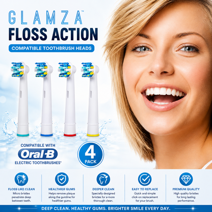 Oral B "Floss Action" Compatible Electric Toothbrush Heads 4 Pack