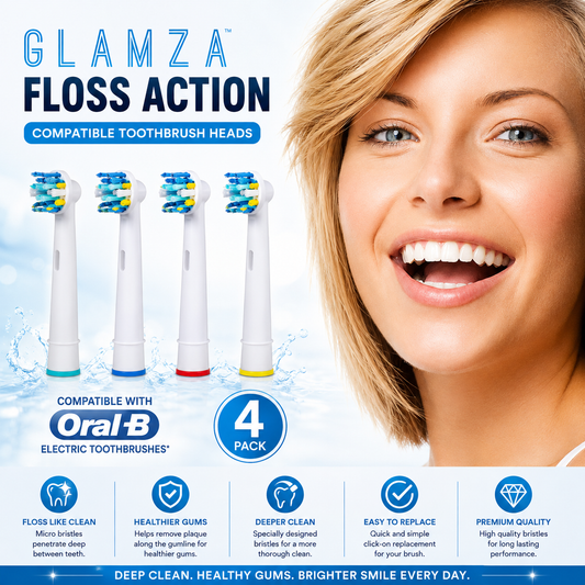 Oral B "Floss Action" Compatible Electric Toothbrush Heads 4 Pack