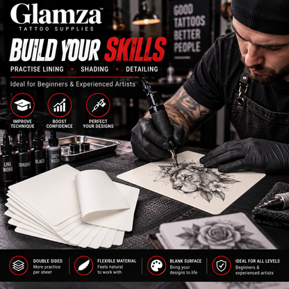 Glamza Double-Sided Tattoo Practice Skin – Synthetic Training Skin