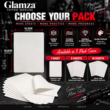 Glamza Double-Sided Tattoo Practice Skin – Synthetic Training Skin