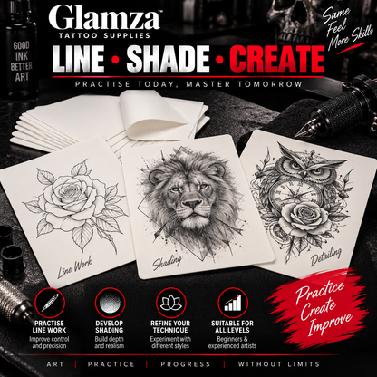 Glamza Double-Sided Tattoo Practice Skin – Synthetic Training Skin