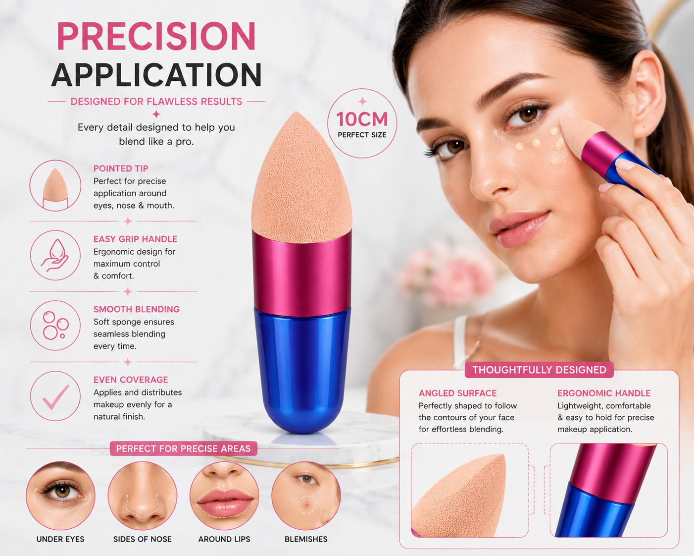 Powder Puff Make Up Applicator Blender Sponge - 10cm