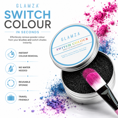 Glamza Switch Colour Brush Cleaner – Reusable Makeup Brush Cleaning Sponge