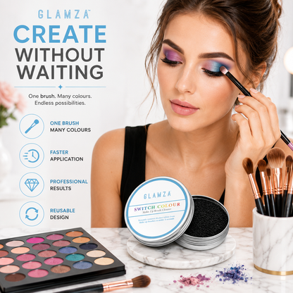 Glamza Switch Colour Brush Cleaner – Reusable Makeup Brush Cleaning Sponge