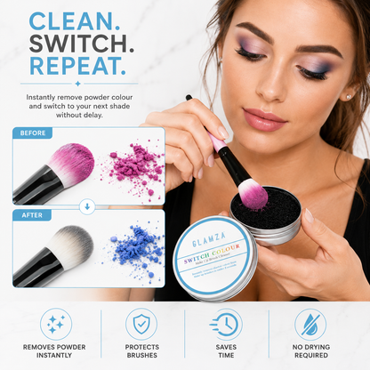 Glamza Switch Colour Brush Cleaner – Reusable Makeup Brush Cleaning Sponge