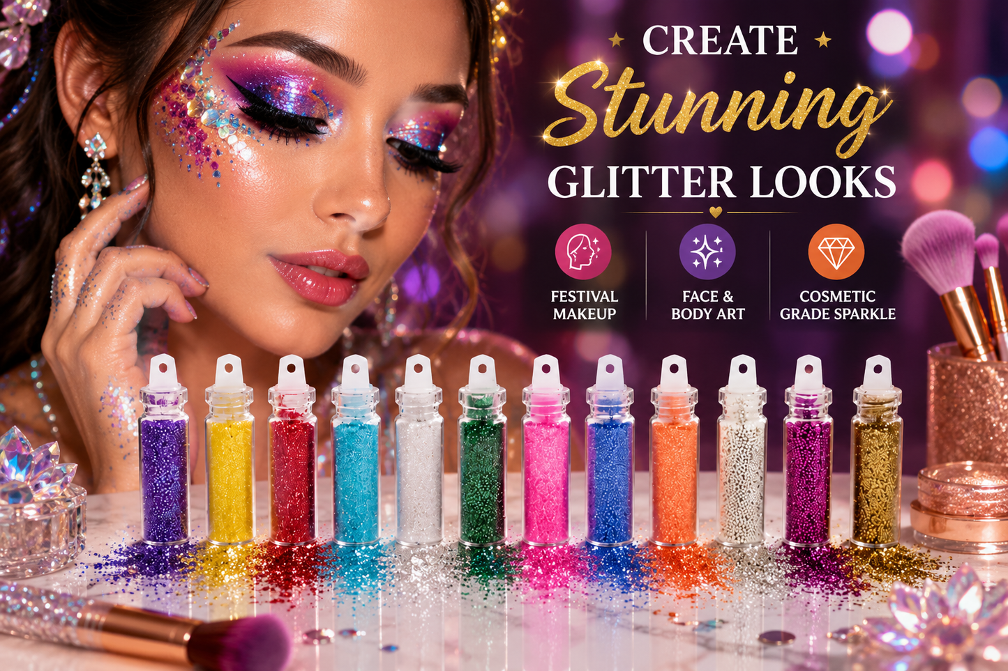 Glamza Mini Glitter Bottles 3g