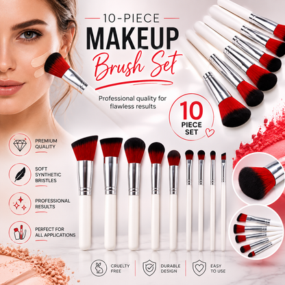 10pc Spectrum And Prism Coloured Make Up Brush Set
