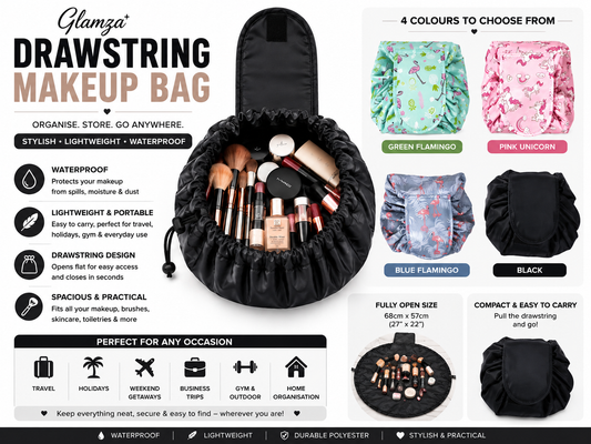 Glamza Magic Drawstring Travel Pouches - 4 Options
