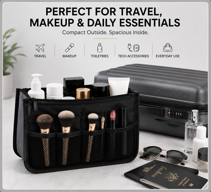 Glamza Multi-Pocket Travel Bag – Ultimate Organiser for Makeup, Toiletries & Accessories