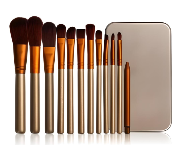 12pc Brush Set With Metal Storage Case