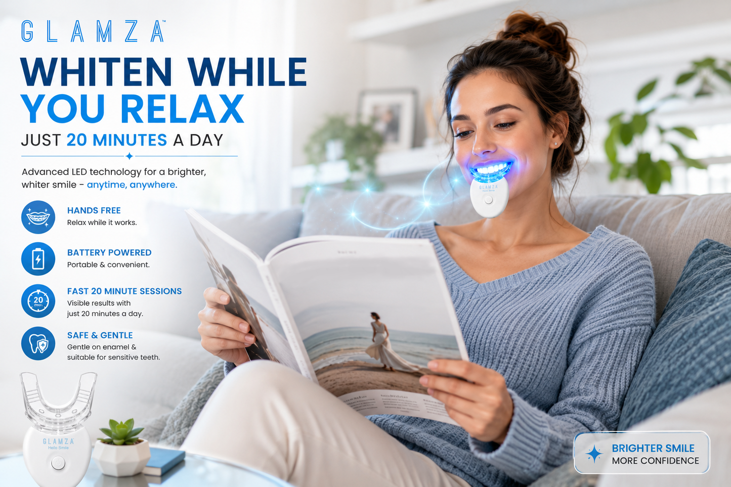 Glamza Hello Smile LED Teeth Whitening Mouth Tray