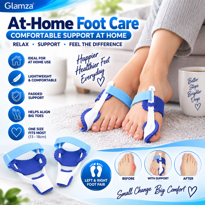 Glamza Bunion Splint Corrector Device Pair – Adjustable Big Toe Alignment Support