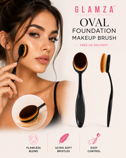 GLAMZA Oval Foundation Makeup Brushes