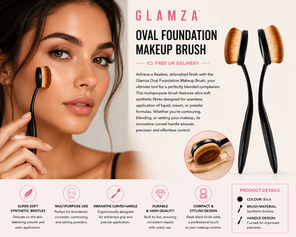 GLAMZA Oval Foundation Makeup Brushes