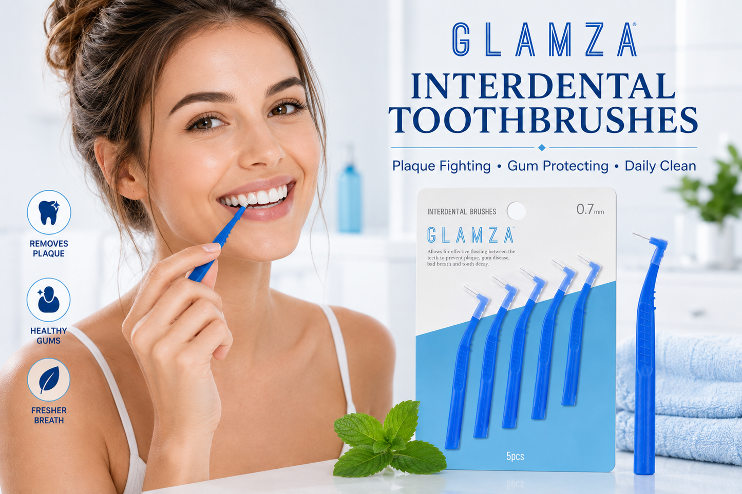Glamza Interdental Toothbrushes 5 Pack