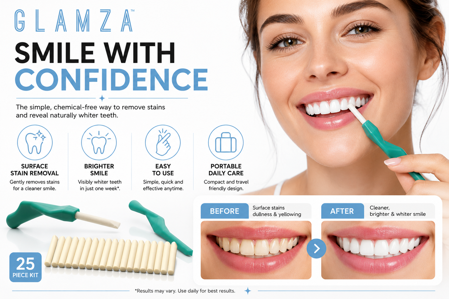 Magic Teeth Eraser – 25pc Whitening & Stain Removal Kit
