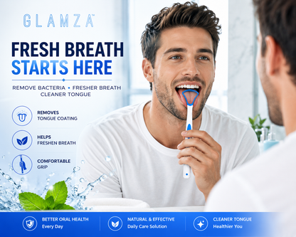 Glamza Tongue Scraper - Blue