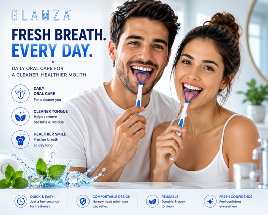 Glamza Tongue Scraper - Blue