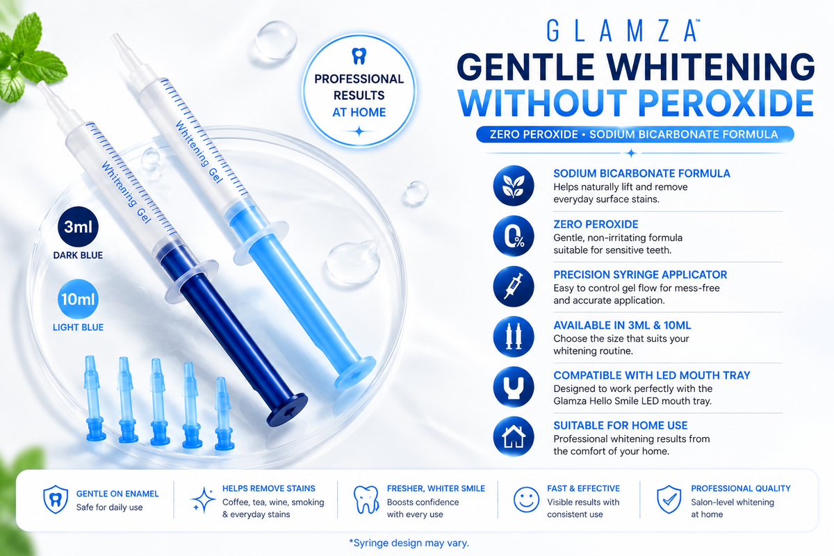 Glamza Non Peroxide Teeth Whitening Gel 3ml & 10ml