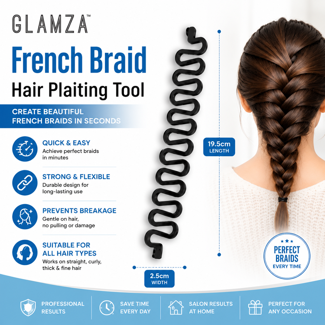Glamza French Braid Plait Hair Braiding Tool