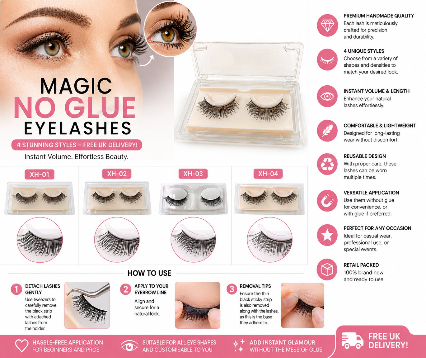 Glamza No Glue Magic XH Eyelashes