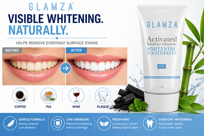 Glamza Activated Bamboo Charcoal Whitening Toothpaste 50g