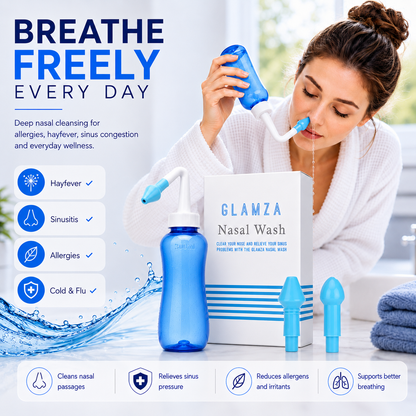 Glamza Nose Wash – Nasal Irrigation & Hay Fever Relief Bottle