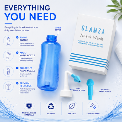 Glamza Nose Wash – Nasal Irrigation & Hay Fever Relief Bottle