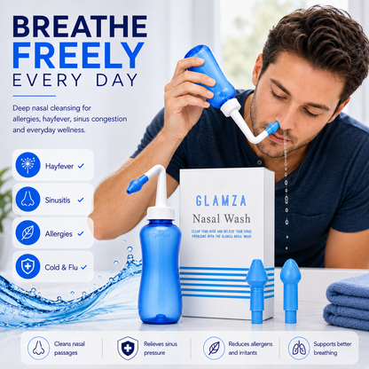 Glamza Nose Wash – Nasal Irrigation & Hay Fever Relief Bottle