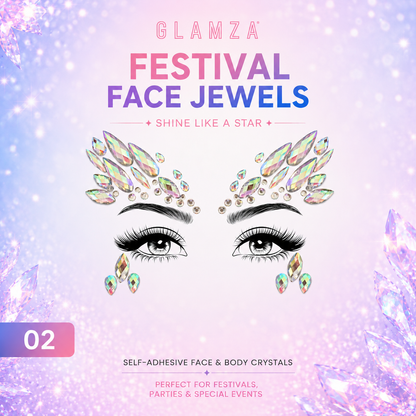 Glamza Festival Face Jewels | Self-Adhesive Face & Body Crystals
