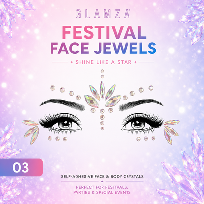 Glamza Festival Face Jewels | Self-Adhesive Face & Body Crystals