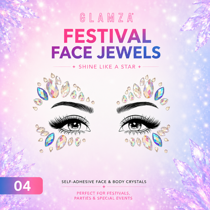 Glamza Festival Face Jewels | Self-Adhesive Face & Body Crystals